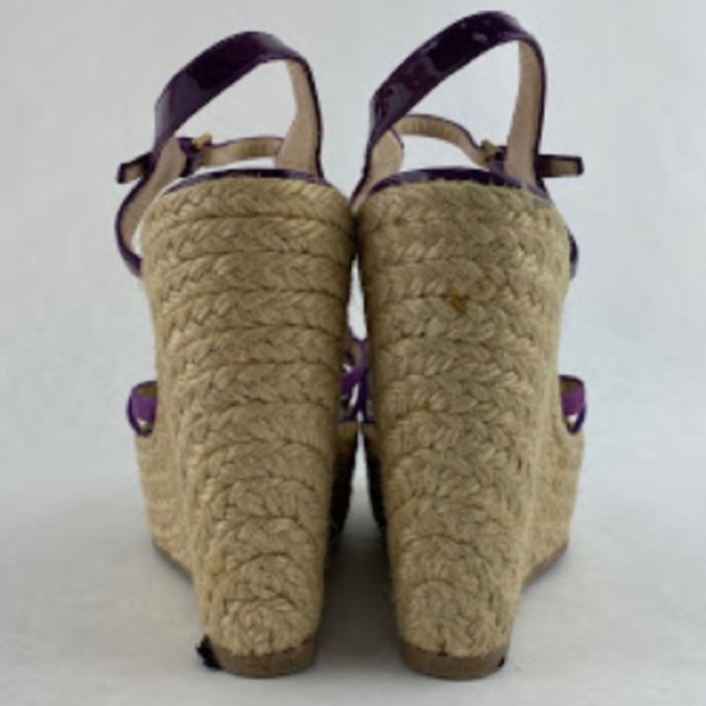 auth SAINT LAURENT purple suede/patent leather - Picture 4 of 8